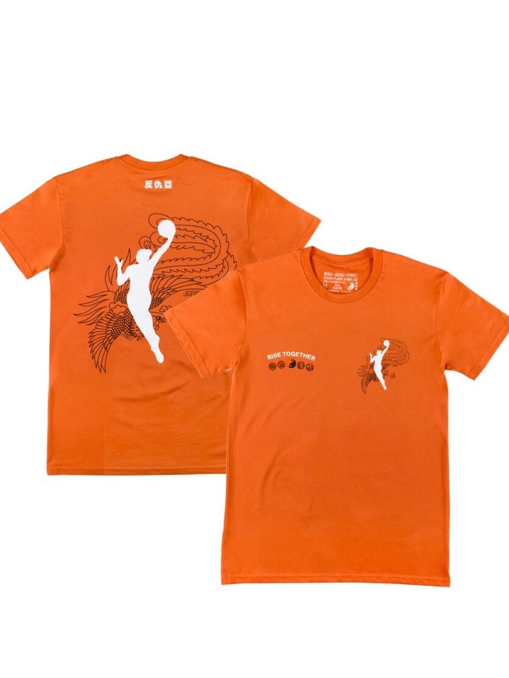 WNBA x Hyperfly Jasper Wong Collab Orange AAPI Heritage Tee (Size Medium)